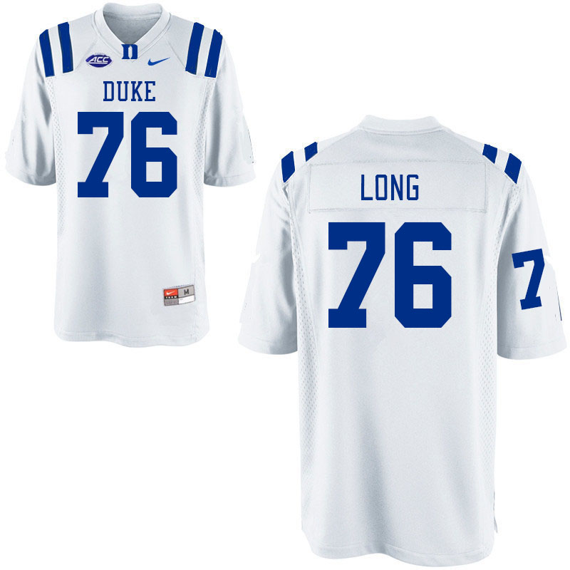 Men #76 Jake Long Duke Blue Devils College Football Jerseys Stitched Sale-White